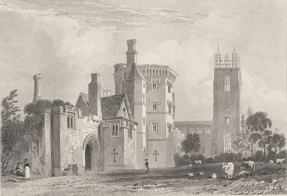 YORKSHIRE. Thornbury Castle, Gloucestershire. DUGDALE 1845 old antique print